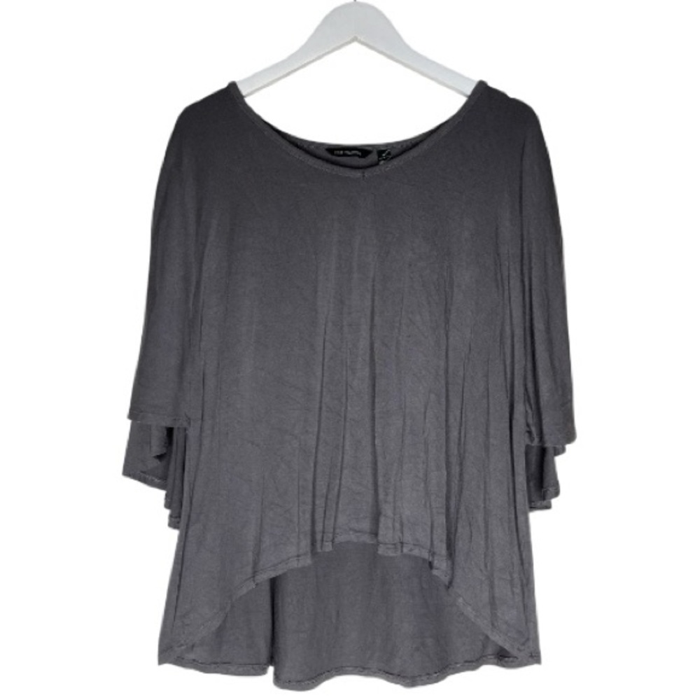 H BY HALSTON Flowy Oversized Cape Top Grey Size Medium